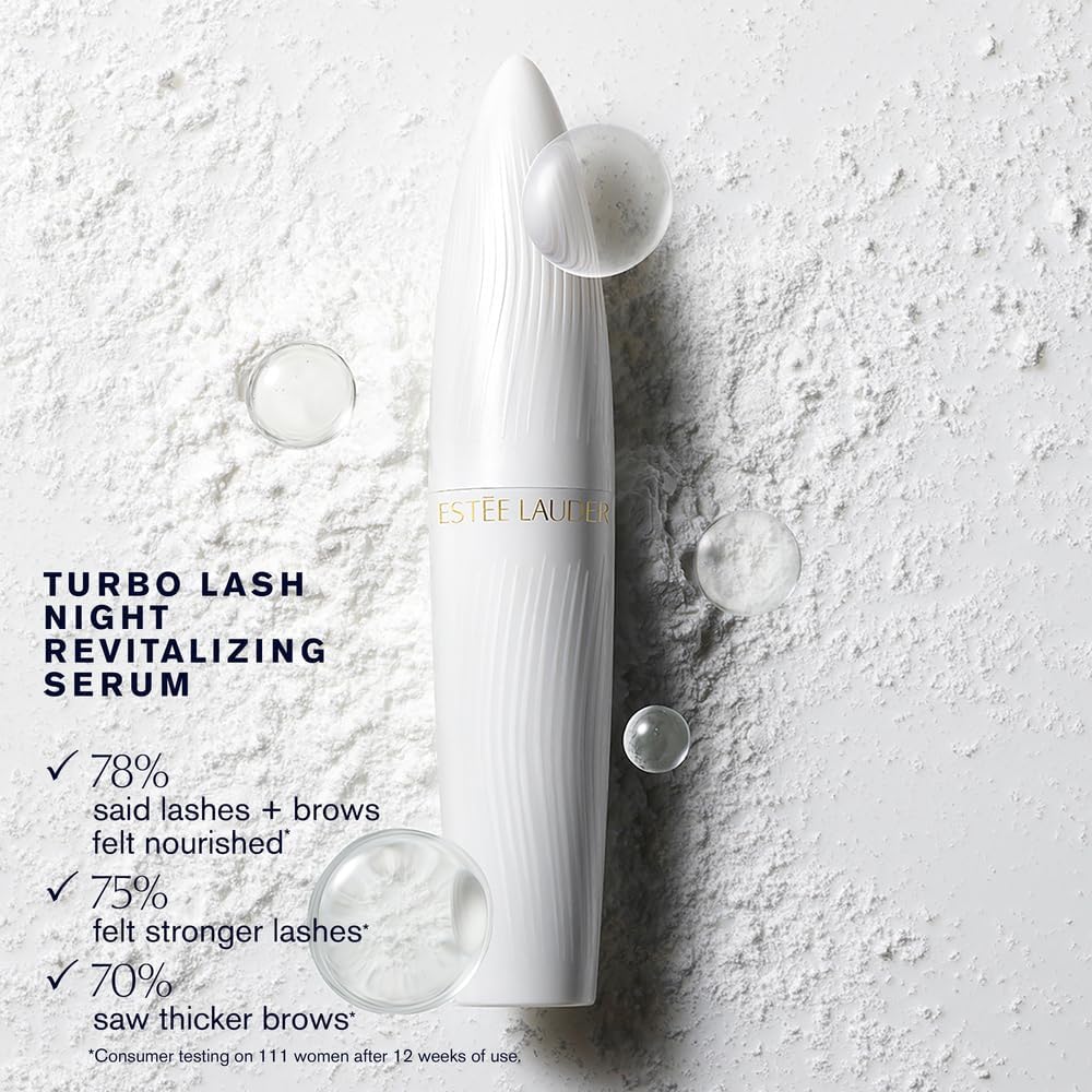 Estée Lauder overnight lash and brow conditioning treatment bottle with applicator brush