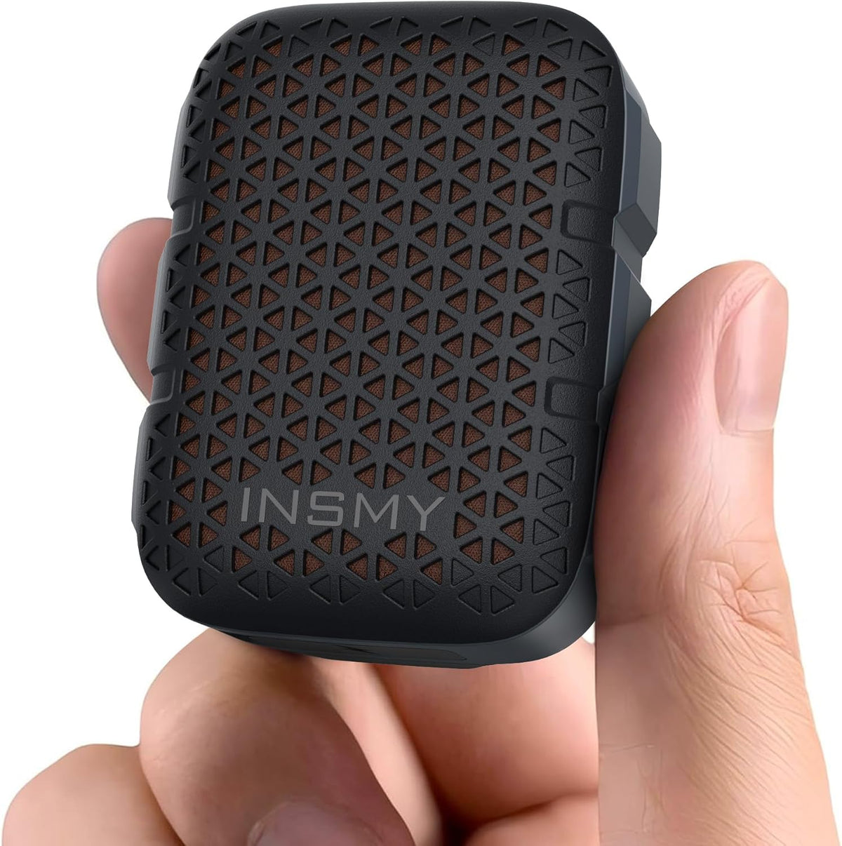 INSMY Wearable Bluetooth Speakers,IP67 Waterproof,Clip-On Portable Small Personal Speaker/Clean Sound/Stereo Pair/Wireless/ENC Built-in Mic/Lightweight for Golf Work Pool Gift (Non-Magnetic) (Black) - Image 1