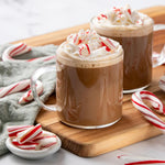 Authentic USA imported premium peppermint candy canes by Doscher's close up view.