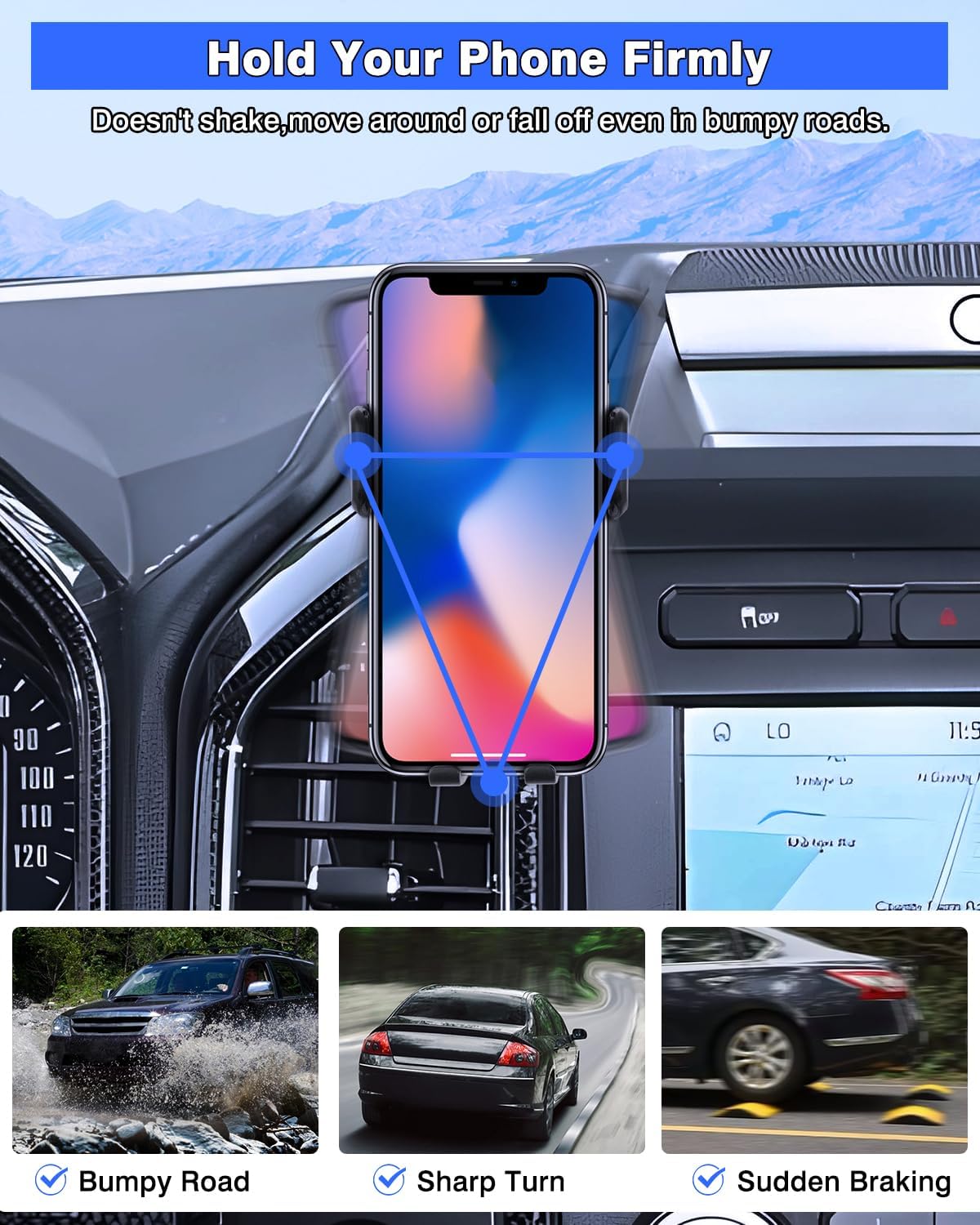 Karltys F150 Car Phone Holder showing 360 degree rotation