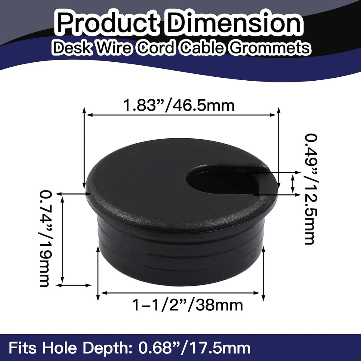 Suiwotin cable hole cover angled view with detachable lid.