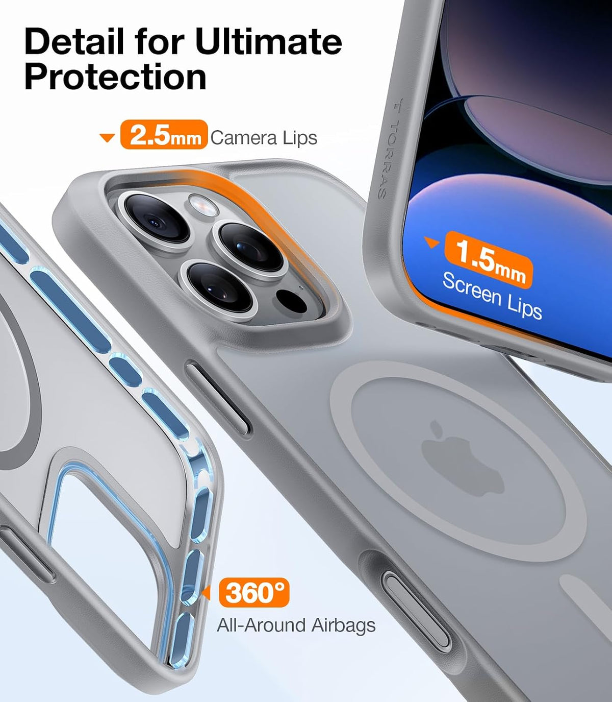 TORRAS translucent matte case button close up