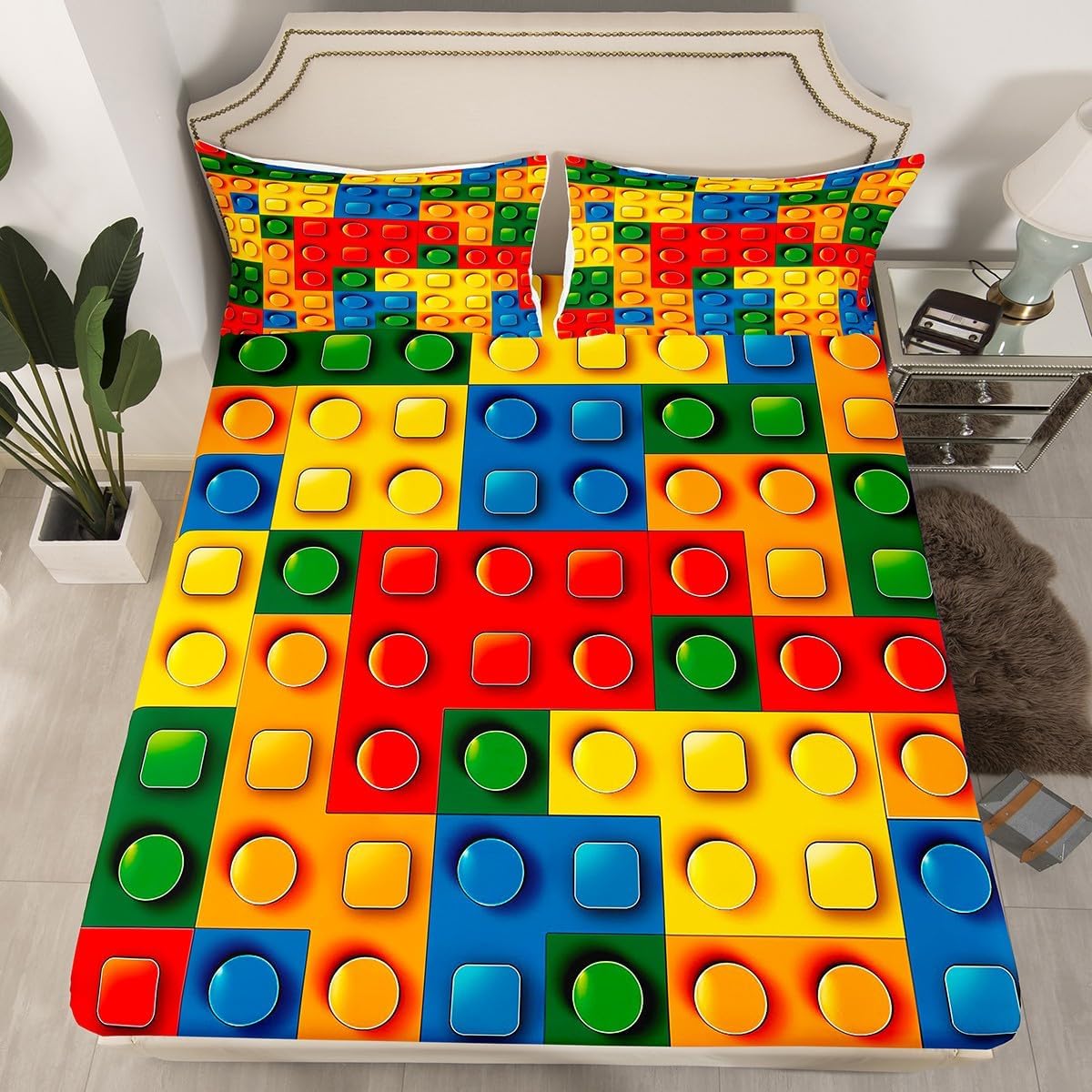 Feelyou building blocks bedding set front view display
