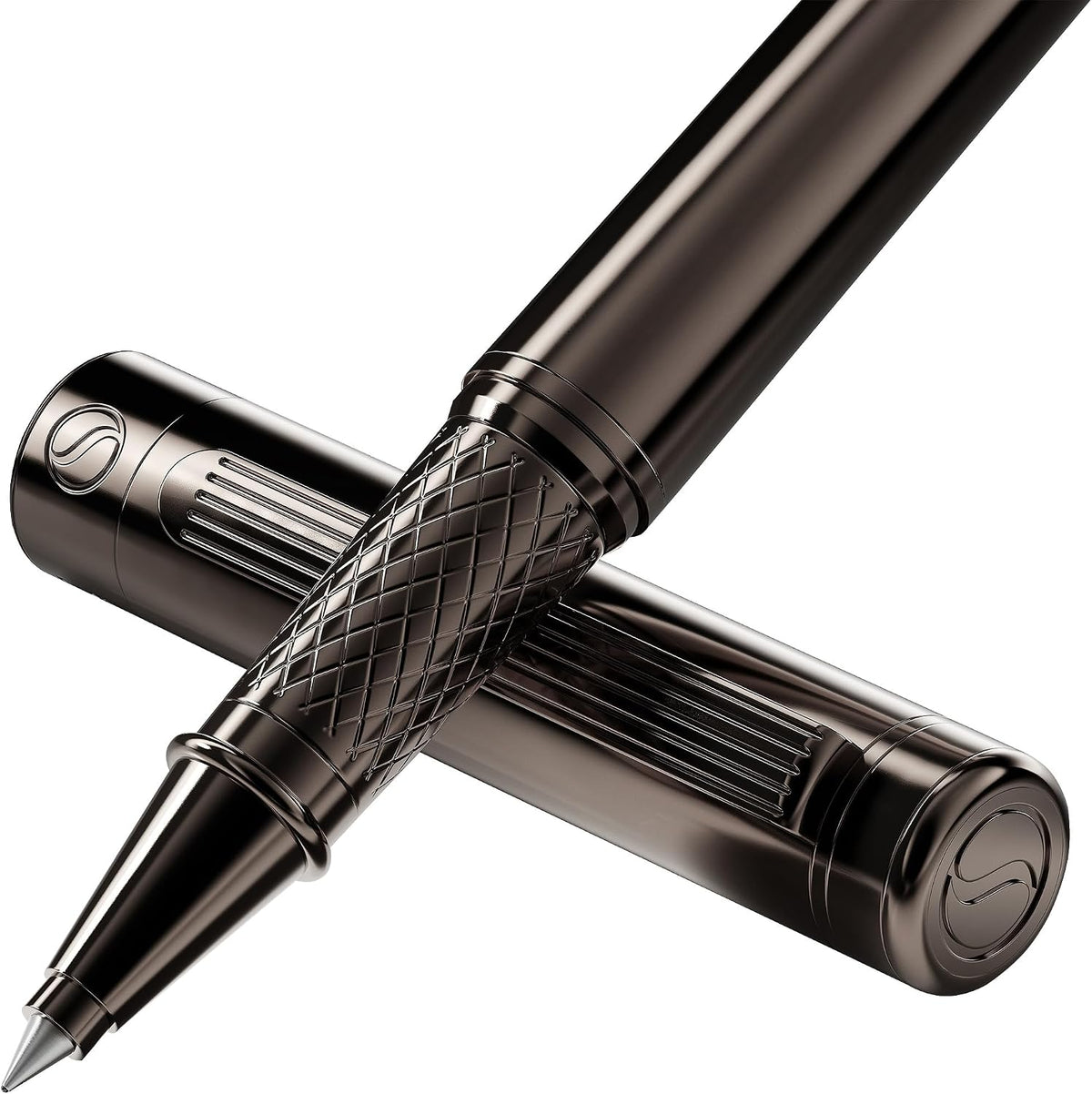 Scriveiner Black Lacquer Rollerball Pen - Stunning Luxury Pen, Real Gold Plating, Schmidt Ink Refill, Best Roller Ball Gift Set for Men & Women, Professional, Executive Office, Nice Pens - Image 15