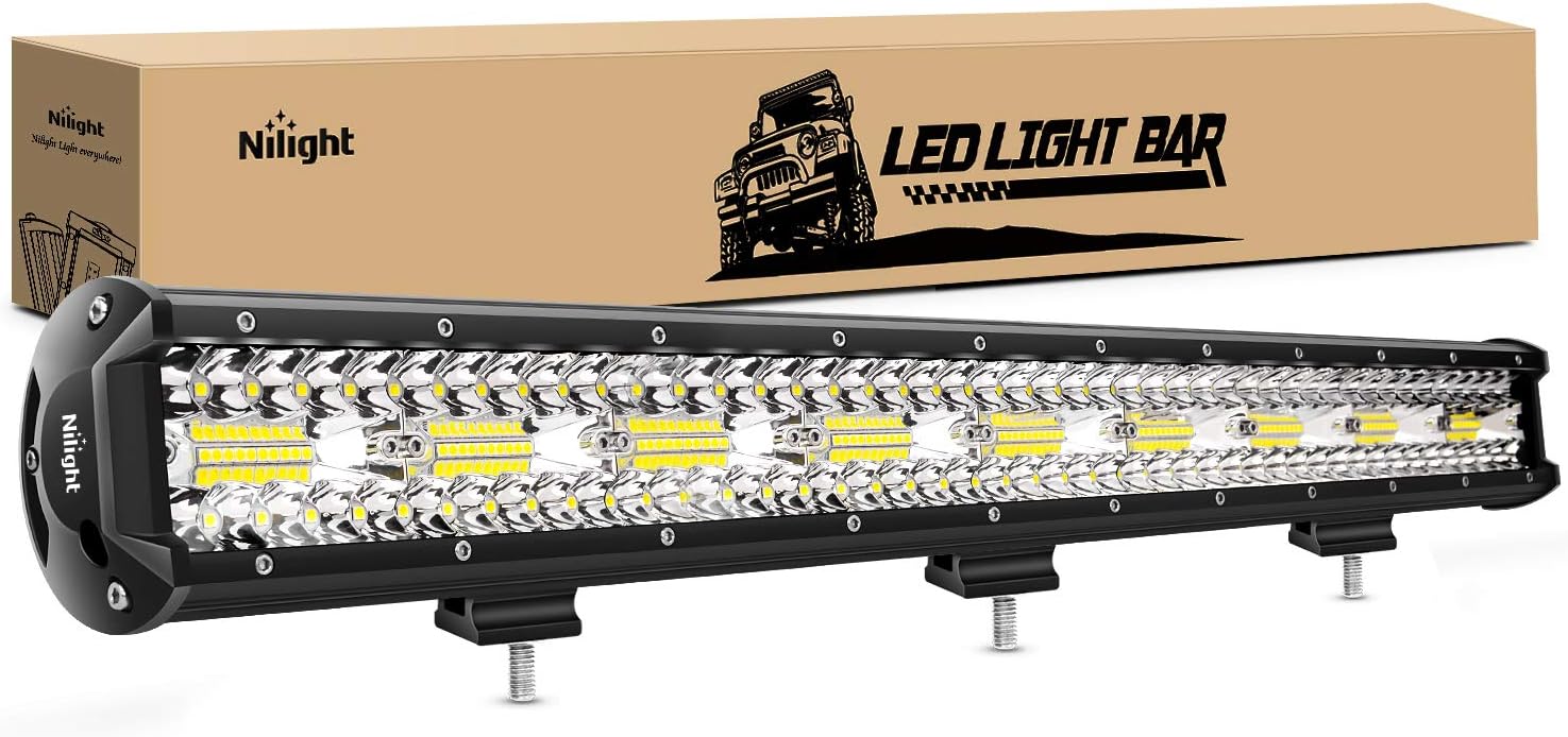 Nilight 26 inch triple row LED light bar front view off-road