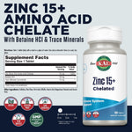 Kal Zinc 15mg 100 tablets supplement facts panel