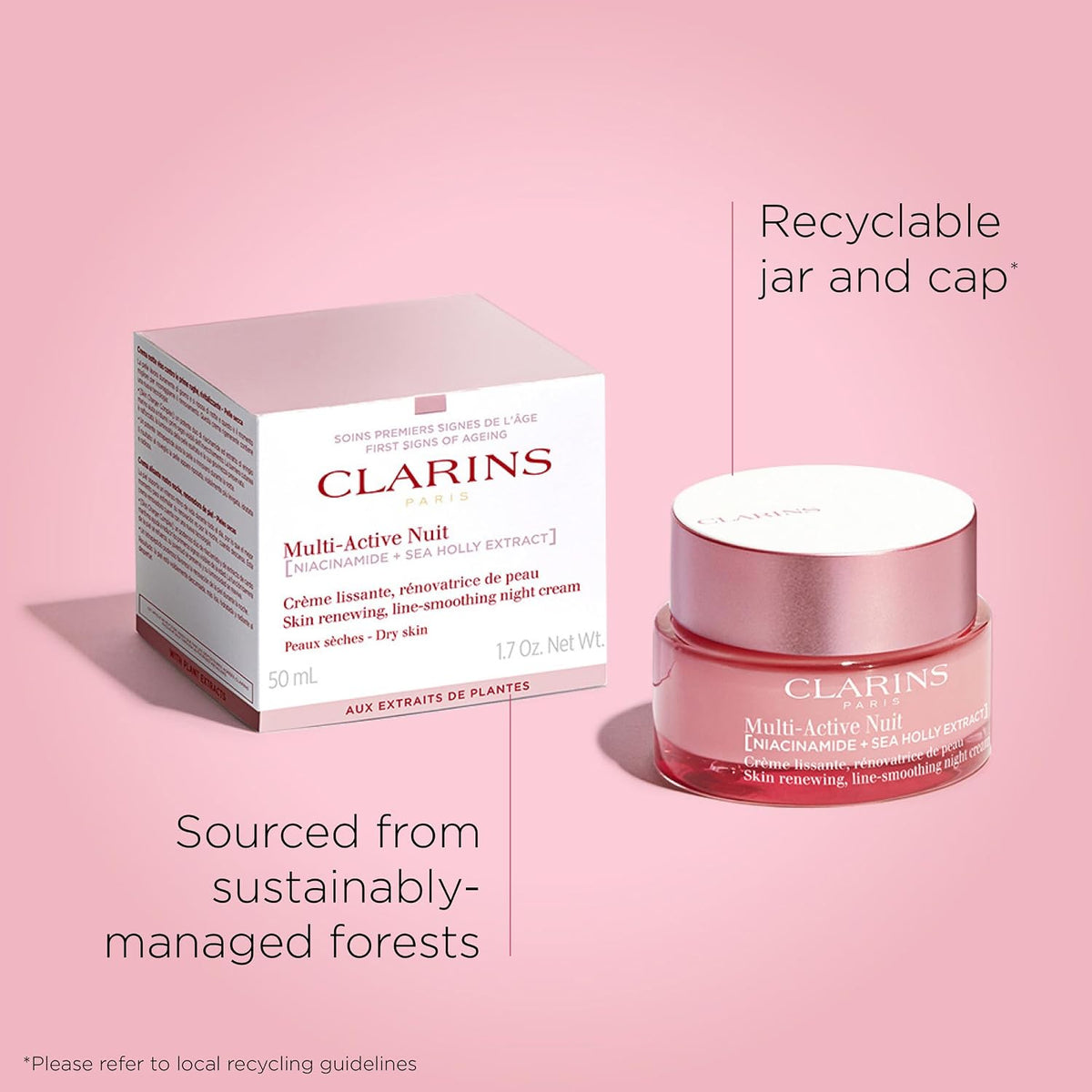 Clarins face moisturizer jar label details