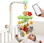 TUMAMA KIDS baby crib mobile front view attached to a white wooden nursery cot