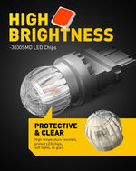 Auxito red LED bulbs showing 360 degree illumination