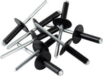 Ispinner blind rivets showing steel mandrel and aluminum body
