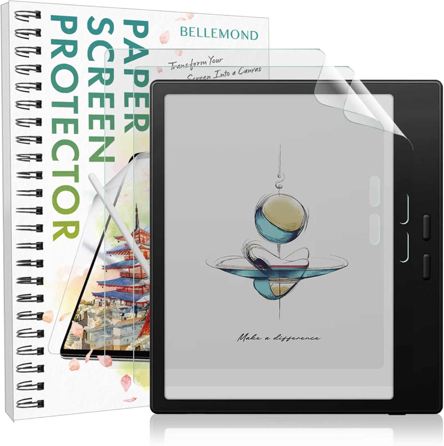 Bellemond Kent Paper Screen Protector for Onyx Boox Go Color 7 front view