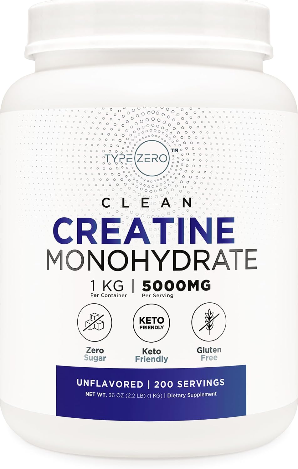 Type Zero Creatine Monohydrate front view packaging