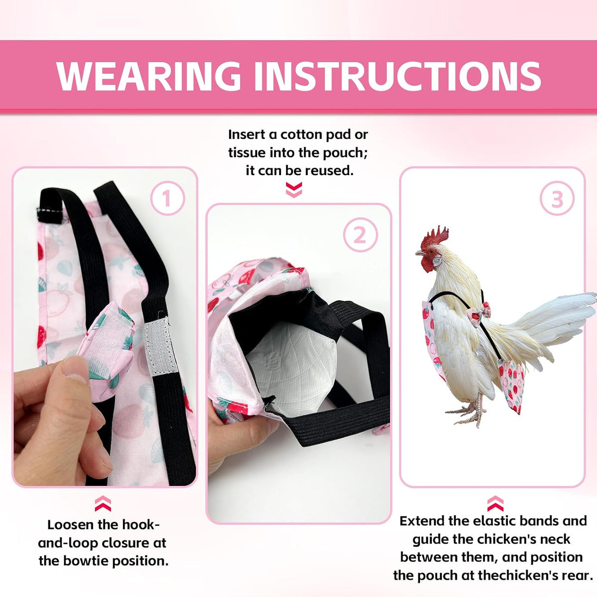 Zaruatu pet hen diapers with secure hook and loop fasteners
