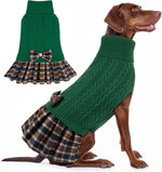 KYEESE Dog Sweater Stretchy Dogs Clothes Soft Turtleneck Pet Sweater Dress Pet Coats with Bowtie Thick Knitwear Warm Pullover Dog Sweaters for Medium Dogs Girl for Cold Weather Winter - Image 15