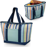 St Tropez striped pattern picnic bag carrying straps