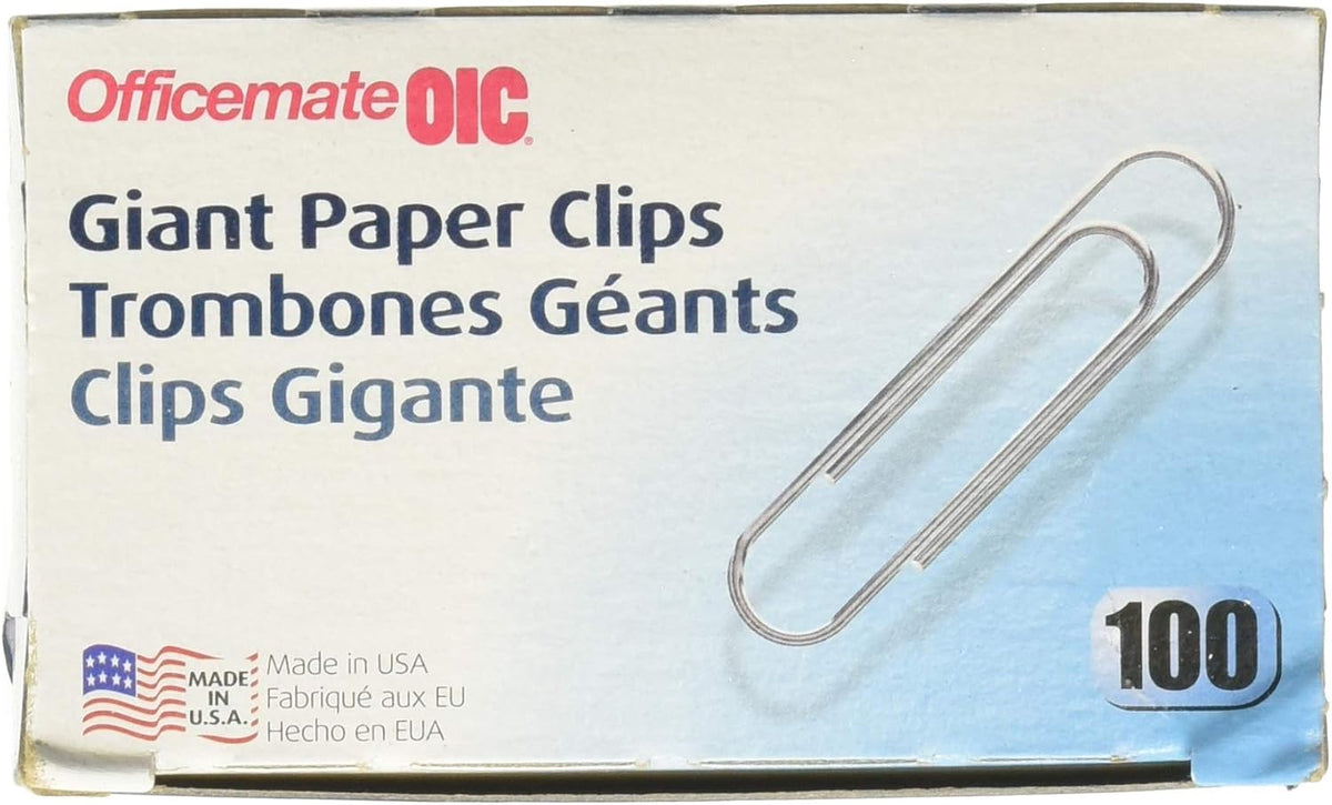 Officemate giant size non skid paper clips front view office stationery
