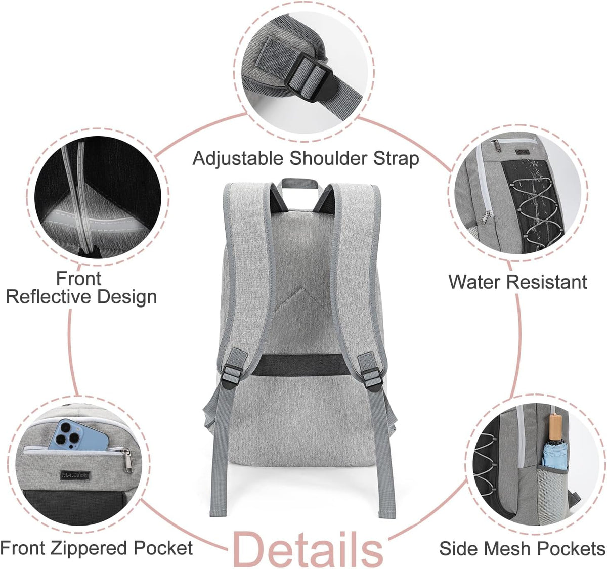 MAXTOP anti-theft backpack rear padding view