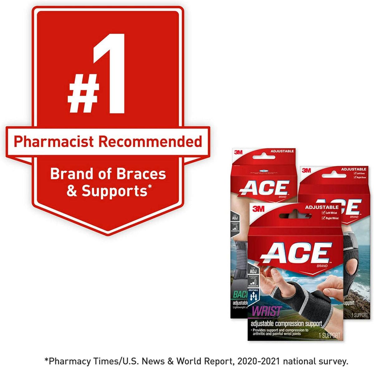 ACE Large Extra Large hand glove packaging details