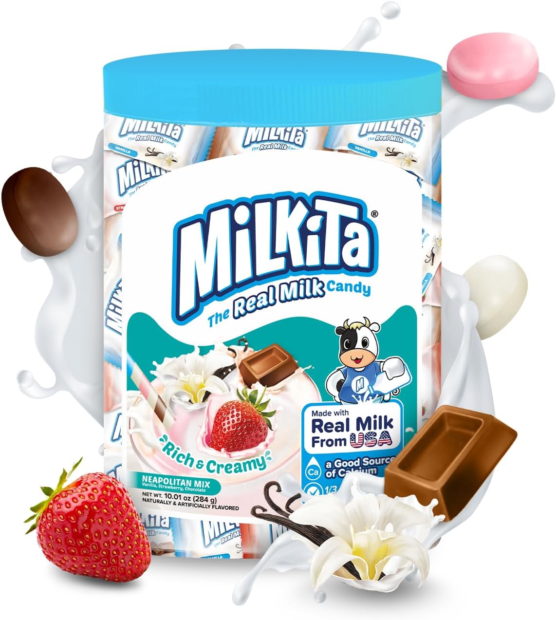 Milkita Creamy Vanilla Milk Candy - Low-Sugar Healthy Sweets with Real Milk for Kids & Adults - Fat Free & Gluten Free Candy with Calcium for Everyday Indulgence (25 Count Bag) - Image 15