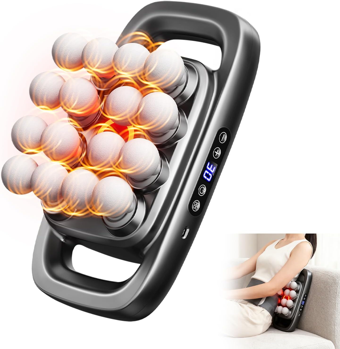 Jaxiuk Verniqo Husband 2.0 Knot-Buster massage gun in grey front view for muscle pain relief.