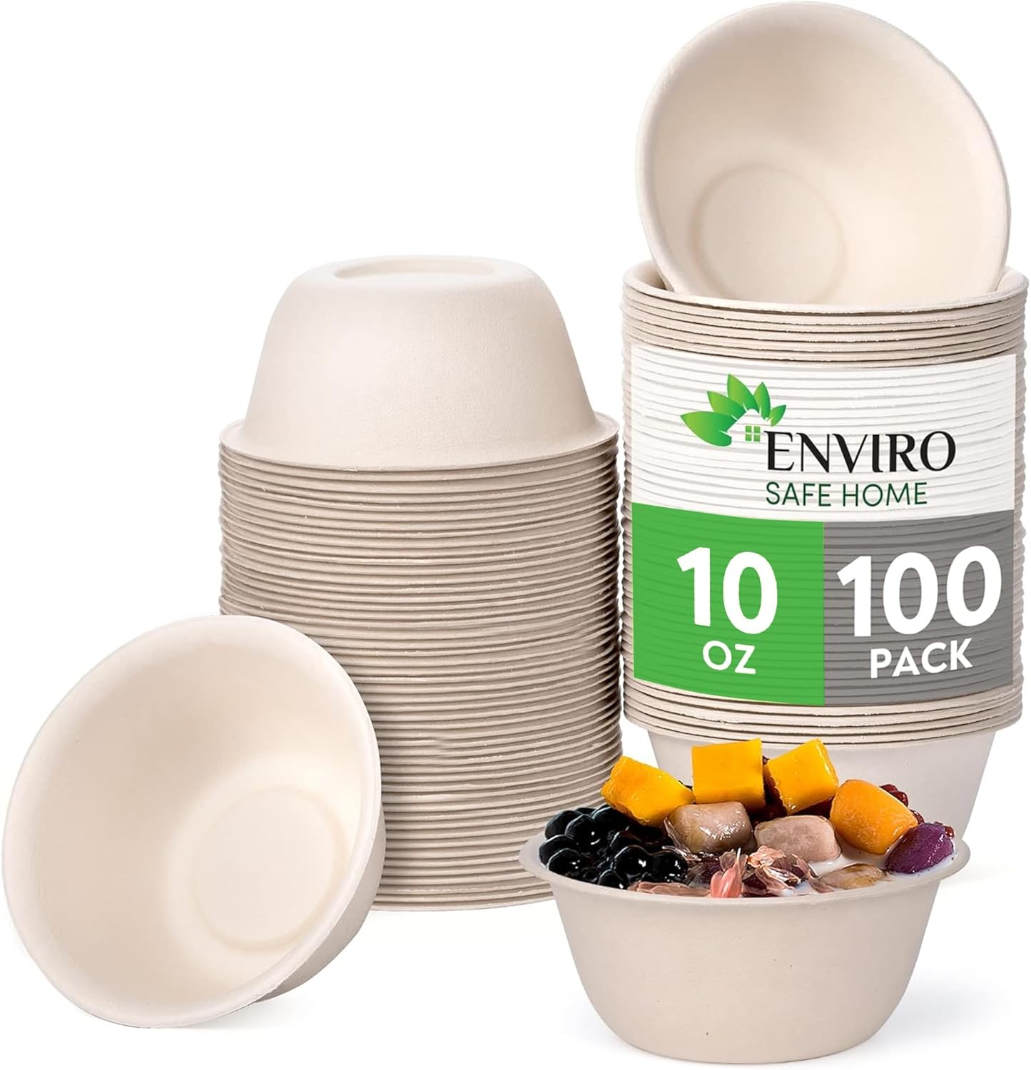 Enviro Safe Home Bamboo Disposable Bowls 100 pack front view eco friendly soup bowls