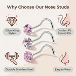 Upstore stainless steel round heart star nose jewelry