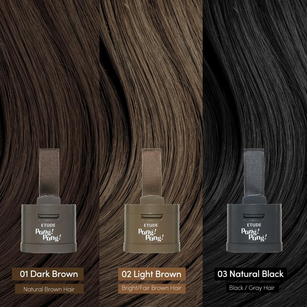 Waterproof hairline contouring shadow in Natural Black shade close up