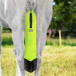 Harrison Howard horse tail bag front view in fluorescent green