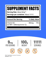 Pure white menaquinone powder content for cardiovascular wellness support