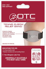 Side angle view of the universal fit OTC elbow recovery strap