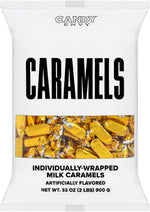 Delicious chewy toffee caramels in shimmering gold wrappers
