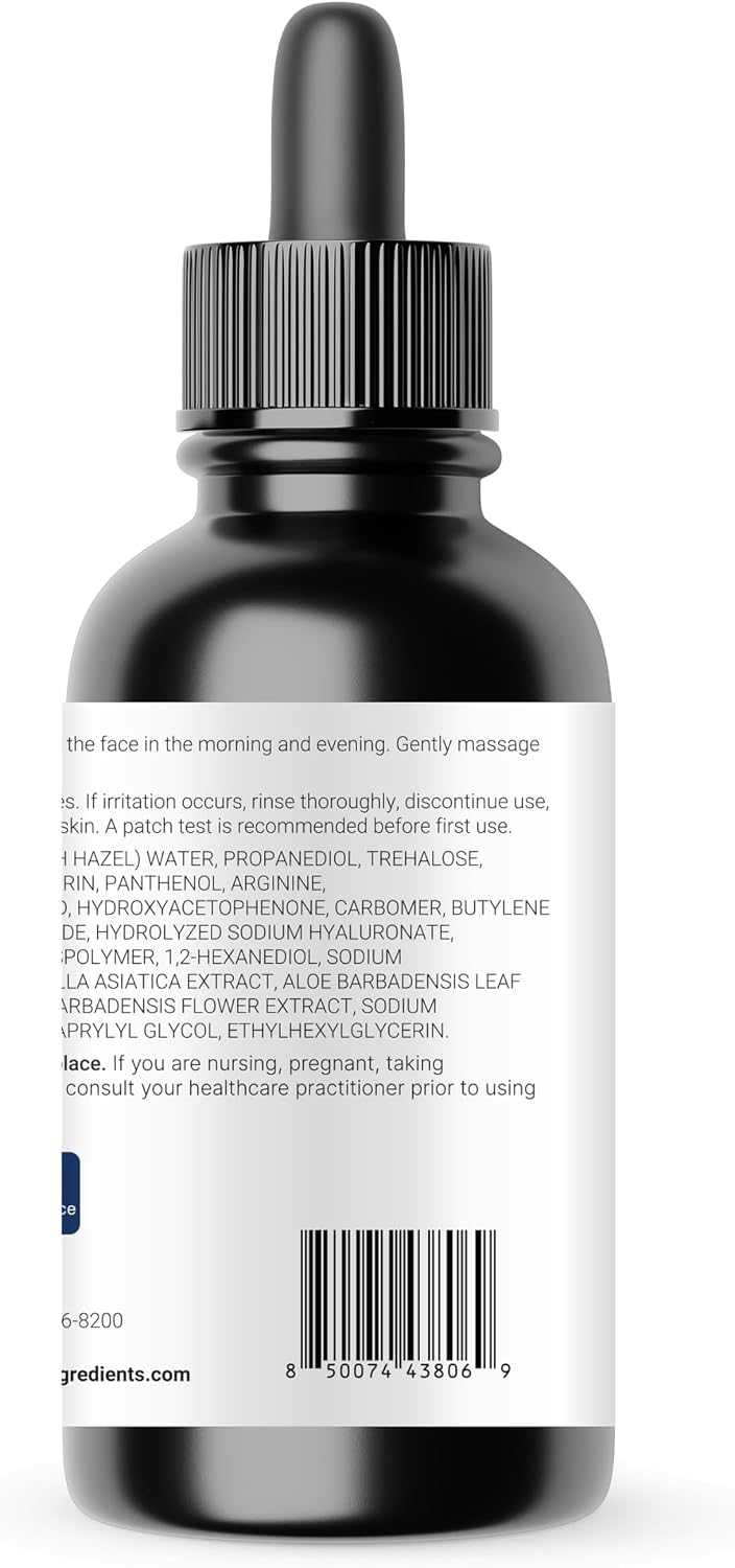 Hyaluronic Acid Serum with Vitamin B5 for Face | Lightweight Hydrating Face Serum for Dry & Sensitive Skin | 4 Types of HA at 2% with Vitamin C & E | Oil-Free & Fragrance-Free, 4 fl oz - Image 9