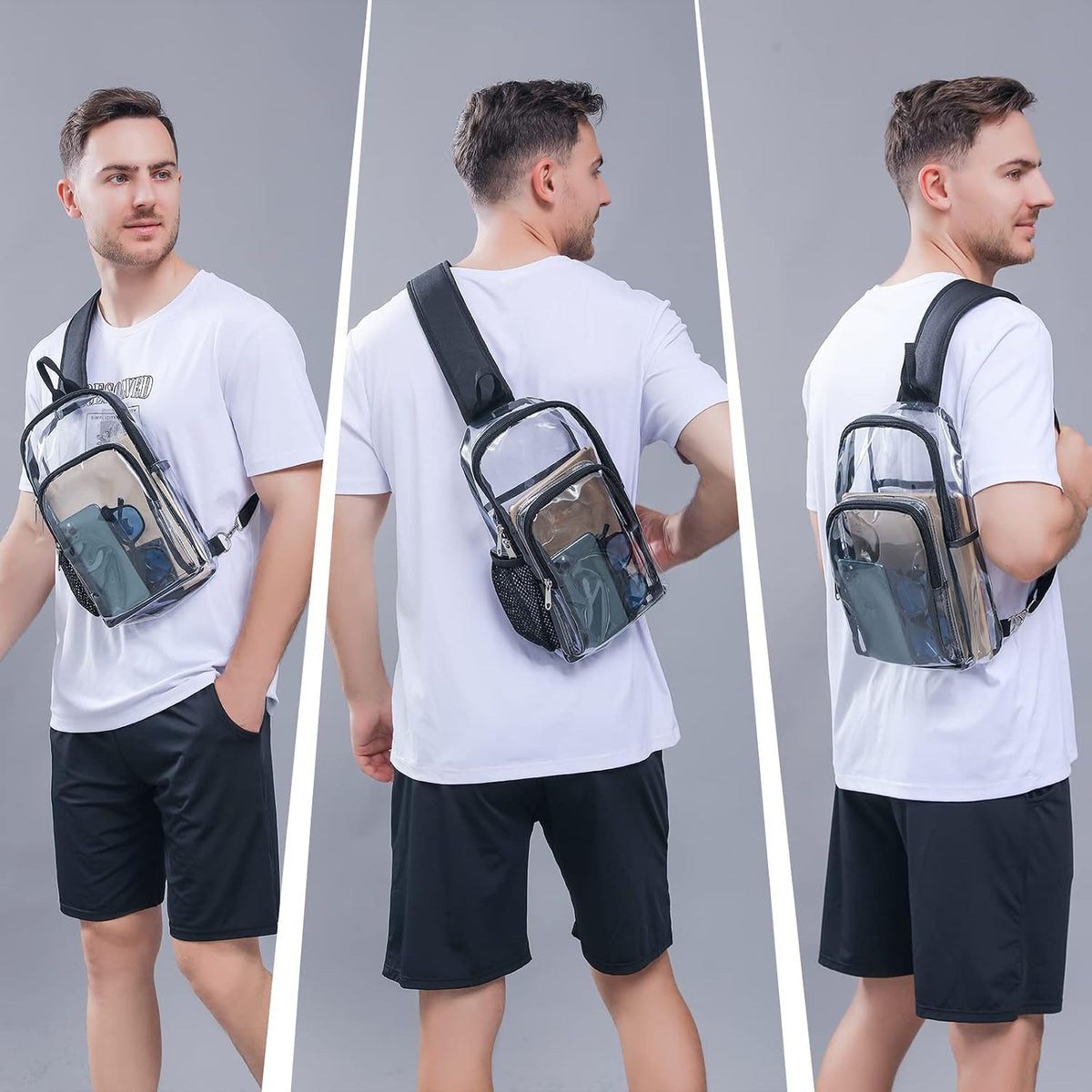 Edraco clear crossbody bag adjustable strap