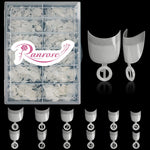 Ranrose short oval nail tips in a 600 piece organized transparent storage box acrylic nails fake nails