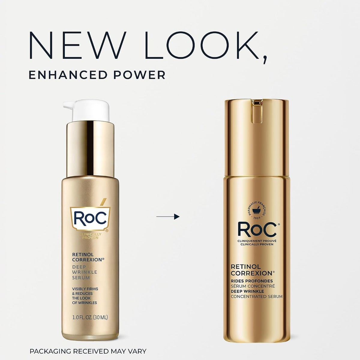 RoC Retinol Correxion anti-aging serum bottle and applicator