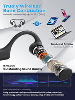 BAICLUD waterproof headphones worn during outdoor cycling activity