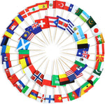 Anley Assorted 100 Countries Toothpick Flag front view showing various national designs.