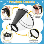 Adjustable pet Elizabethan collar with anti escape elastic loops