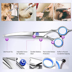 Maxshop professional pet scissors set with grooming comb close up