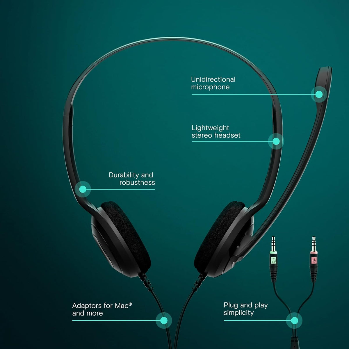 Sennheiser PC 3 Chat on-ear headphones side profile