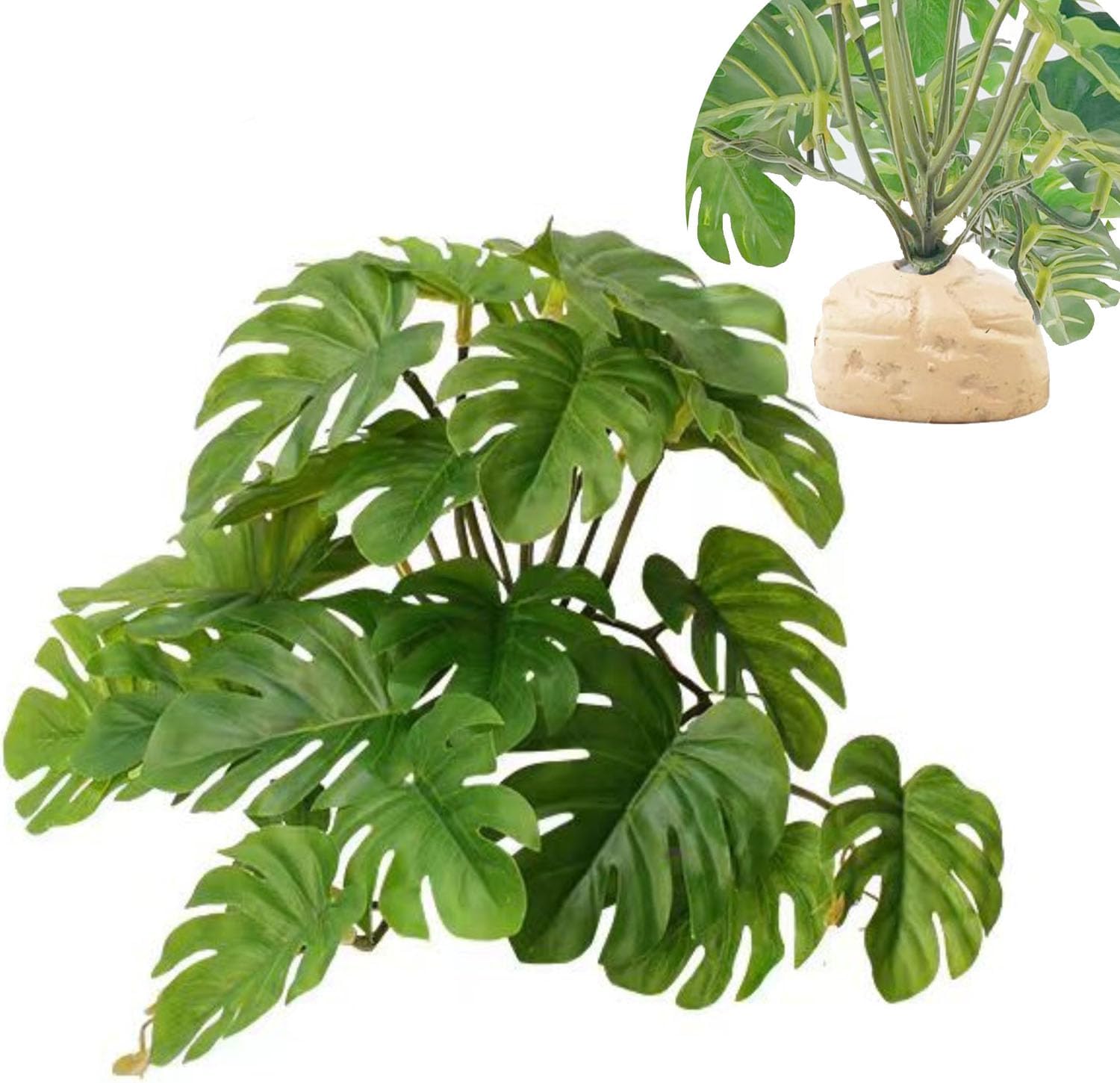 Keruideng Monstera Deliciosa artificial reptile plant front view