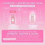 Glow Recipe Watermelon PHA and BHA Pore-Tight Toner forty milliliters bottle close up showing liquid texture.