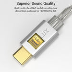 Cubilux headphone cable highlighting the silver-plated OFC wire texture and build quality