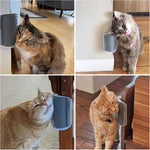 Two pack of Kingtree cat face scratchers wall corner grooming massage combs with included catnip packets