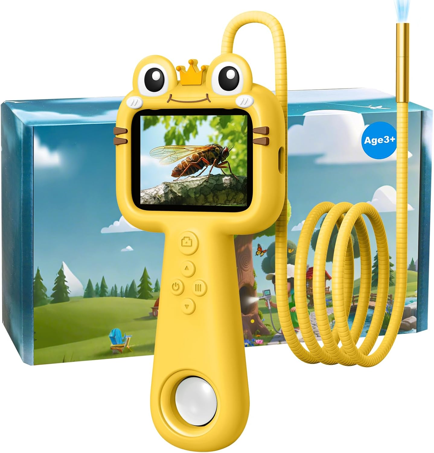 Vivid Glass borescope camera for kids yellow front view