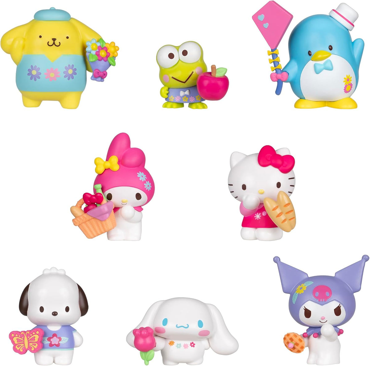 Hello Kitty and Friends Sweet Snacks 8-Pack with Mix and Match Sweet Accessories - 2" Figures - Hello Kitty, My Melody, Kuromi, Cinnamoroll, Pompompurin, Keroppi, and Tuxedosam - Image 14