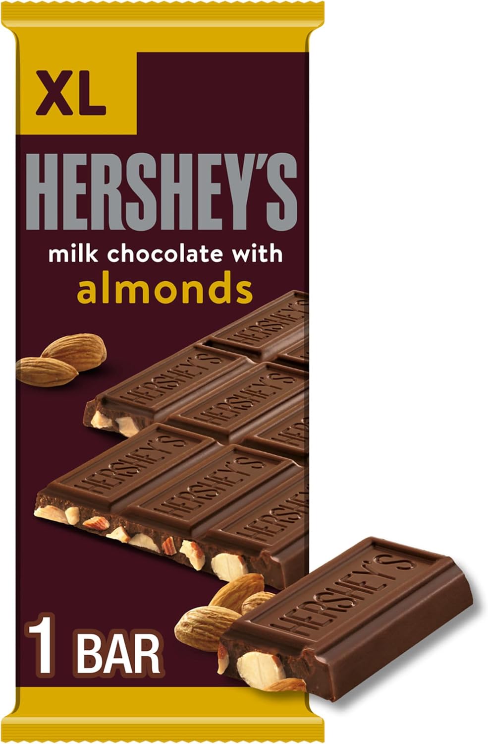 HERSHEY'S Milk Chocolate with Whole Almonds Candy Bars, 1.45 oz (6 Count) - Image 9