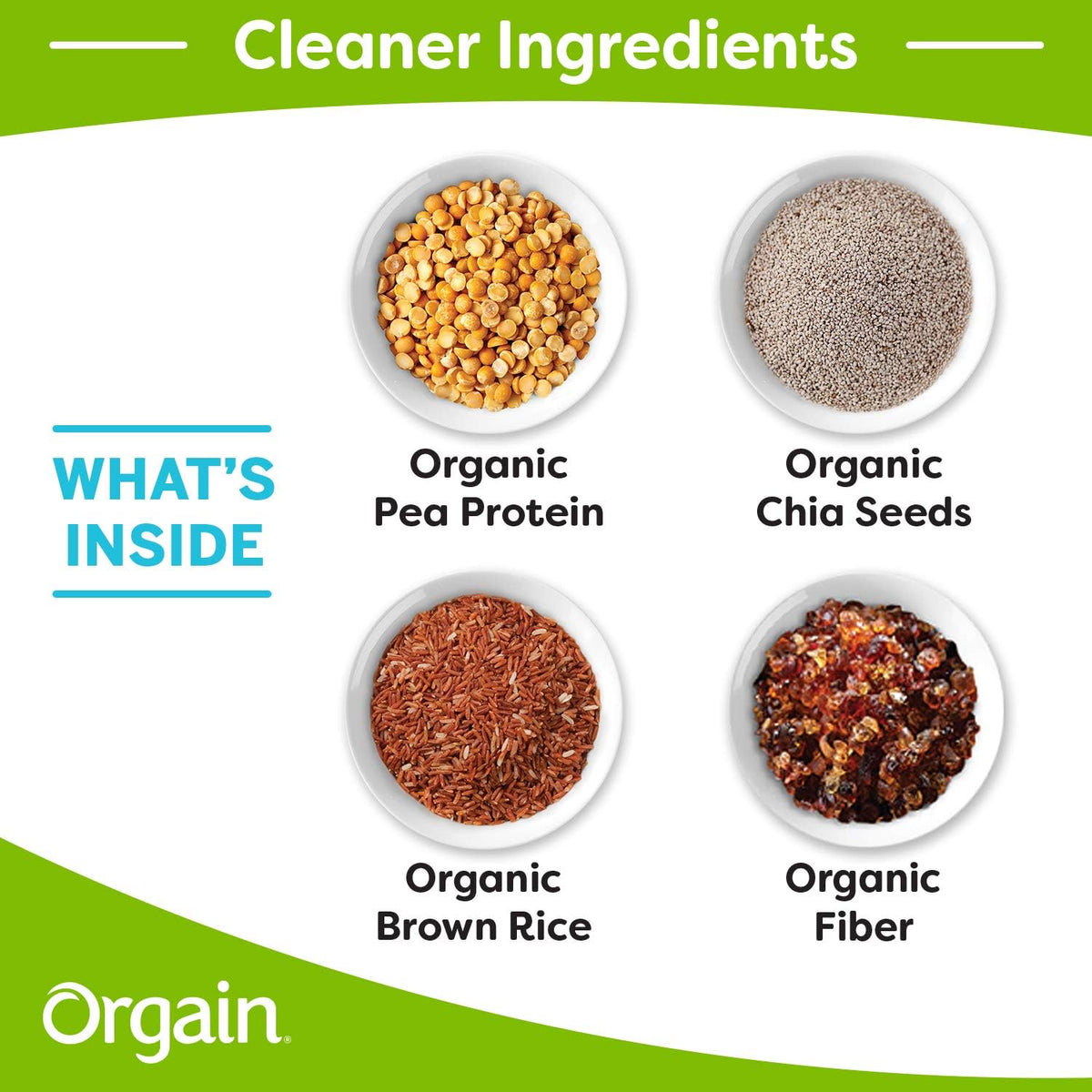 Orgain vegan gluten free protein powder vanilla flavor packaging