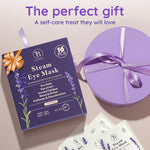 Open box showing sixteen individually wrapped Bloomora eye masks