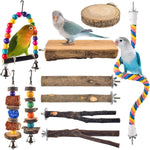 Bissap small parrot colorful perch and chewing toy arrangement for budgies